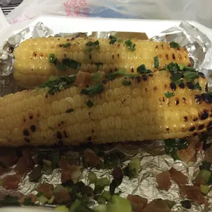 The authentic sticky corn, bap nuong mo hanh, that are actually sold in Vietnam. Grilled to perfection, not too burned.