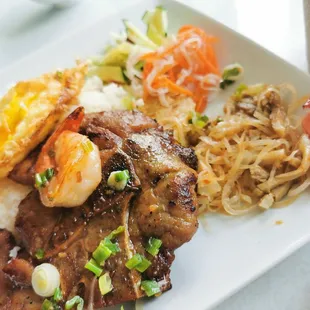 Pork Chop Rice Plate.
