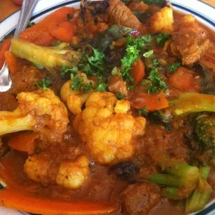 Luk-sha She-dre - Tibetan gourmet boneless Lamb Curry with mixed vegetables