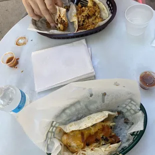 Chorizo at the top and Biggie Smalls Taco at the bottom