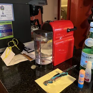 I have the same Nespresso machine at home! Not what I would expect at a nice Italian restaurant though...
