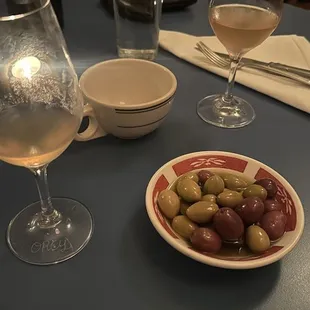 Complimentary olives
