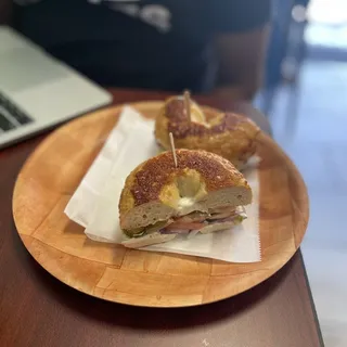 Cream Cheese, Tomato, Onion and Spinach Bagel