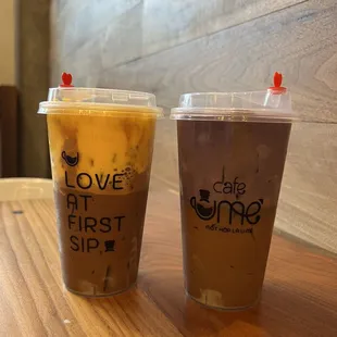 Egg coffee and ube coffee