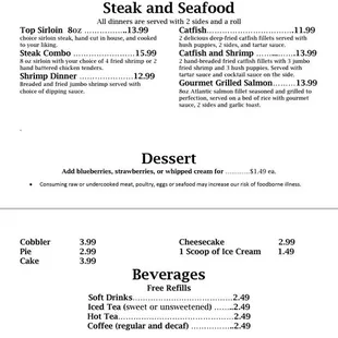Cafe USA menu page 5/5
