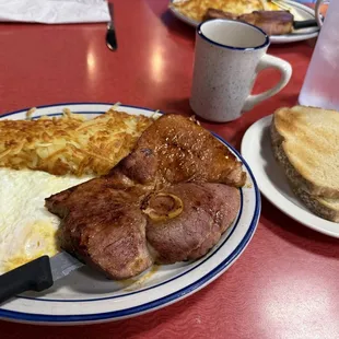 1/2 ham steak breakfast.