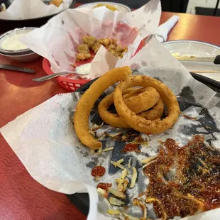 Onion Rings, Fried Jalapeno Caps,   The bbq burger is missing bc it was too good.