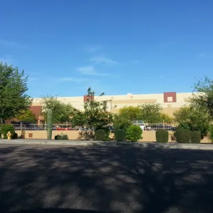 a view of the outside of a restaurant