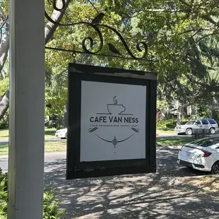 Patio sign with finches 10-7-23