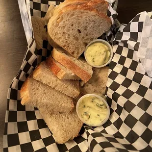 Cold bread.  We&apos;ll feed birds. Garlic butter was good.