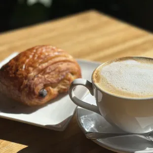 Chocolate Croissant and Almond Latte