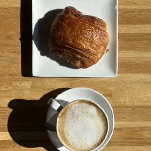 Chocolate Croissant and Almond Latte