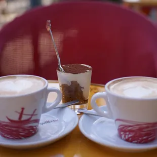 Mini Tiramisu pairs well with cappuccino