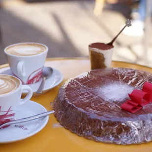 The outstanding chocolate caprese cake - pairs well with cappuccino