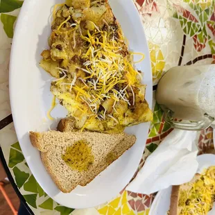 Turkey sausage, potato, omelet! Soooo stinking good!