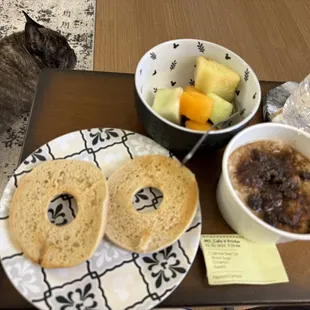 Oatmeal Steel cut with brown sugar, cinnamon &amp; raisins.  Thanks for breakfast Doc