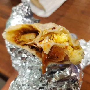 Bacon breakfast burrito