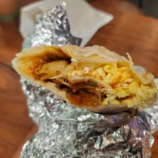 Bacon breakfast burrito