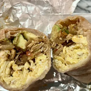 Chicken breakfast burrito. Massive.