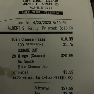 Good deal! Btw no tip showing coz i gave cash