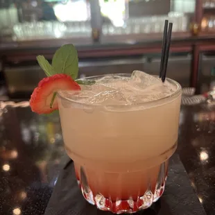 Tropical Margarita (strawberry and coconut, amongst other delicious ingredients)