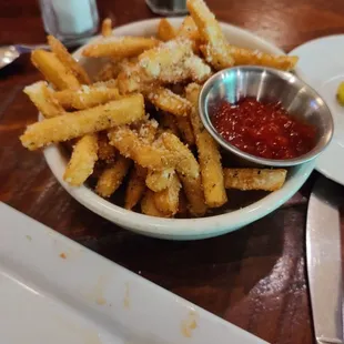 Fries come with Flatbreads ( salad is also an option )