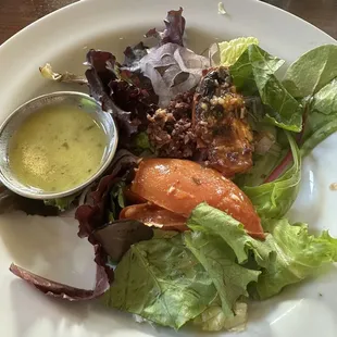 Side salad with lemon basil dressing