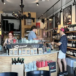 customers in a wine shop