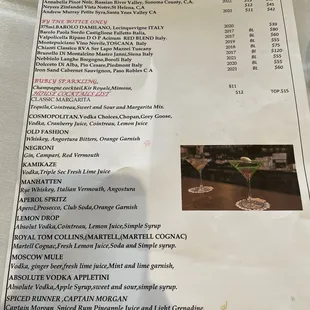 Wine Menu