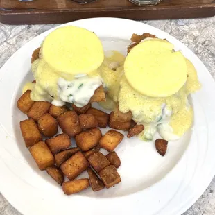 Chicken fried steak eggs Benedict