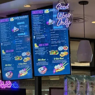the menu and prices