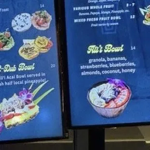 Ali'i bowl. Are they the same as menu?