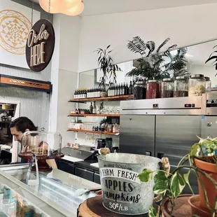 the interior of a coffee shop