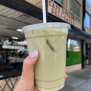 Iced matcha latte