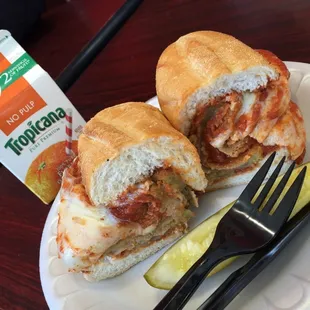 Eggplant Parmesan sandwich. Yum!