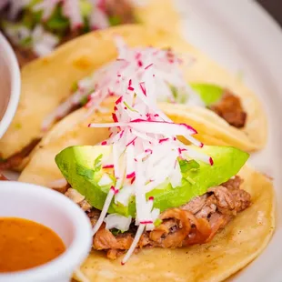 a plate of mexican food