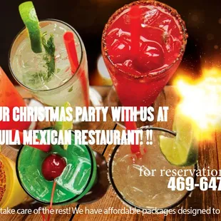 Celebrate your Christmas party with us at Cafe Y Tequila Mexican Restaurant!   We offer everything you need to make your event unforgetta
