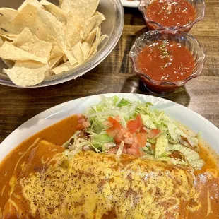 Steak picada burrito smothered and breakfast plate, both were delicious!