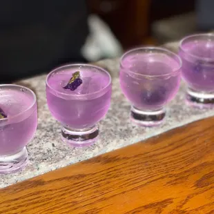 They have such pretty shots!!! Ask for there cocktail specialties!!! The strawberry bourbon smash is my go too.