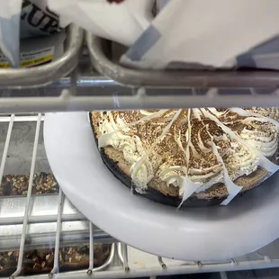 a plate with a dessert on it