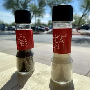 two salt and pepper shakers