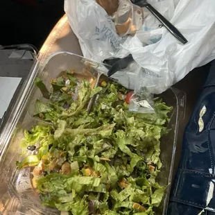 All lettuce this is supposed to be a barbecue chicken salad I don&apos;t think so