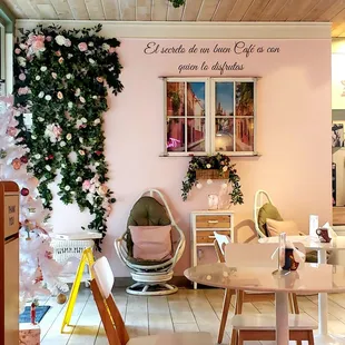 the interior of a cafe