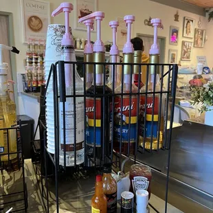 Lots of syrups for your drinks