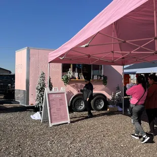 a pink food truck