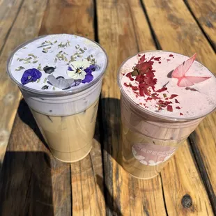 Valentina and a seasonal coffee with blueberry cold foam