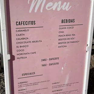 menu
