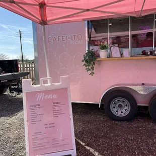 a pink food truck