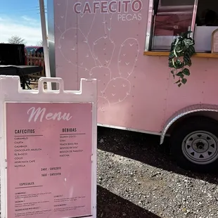 a pink food truck