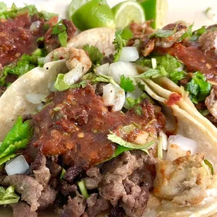 a plate of mexican food